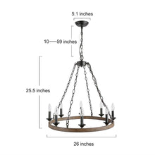 Stebrigic 8-Light Large Wood Chandelier