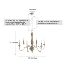 Amogloph 6-Light Large Wood Chandelier