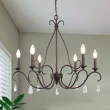 Volucer 6-Light Large Bronze Crystal Chandelier