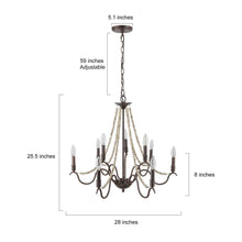 Rhodophyta 9-Light Large Brown Chandelier