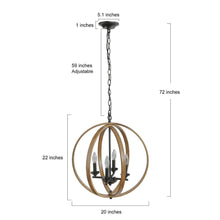 Souhaitina 4-Light Small Wood Chandelier