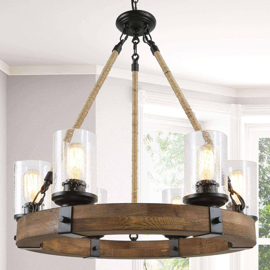 LNC Lontherming 6-Light Medium Wood Chandelier– LNC HOME
