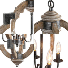 Adrammelech 4-Light Small Wood Chandelier