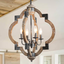 Adrammelech 4-Light Small Wood Chandelier