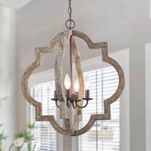 Adrammelech 4-Light Small Wood Farmhouse Pendant Light Fixtures