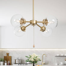 Thantofos 4-Light 20" Modern Gold Chandelier, Globe Glass Radial