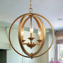 Theophanis 3-Light 16" Modern Minimalist Gold Chandelier, Globe