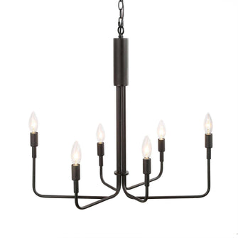 Alisenlusk 6-Light Medium Black Chandelier