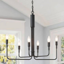 Alisenlusk 6-Light Medium Black Chandelier