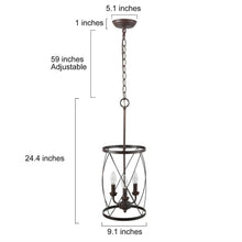 Alifeiba 3-Light Mini Bronze Farmhouse Pendant Light Fixtures