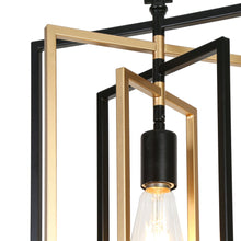 Barry 1-Light 12" Modern Minimalist Black&Gold Chandelier