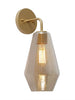 Radishment 1-Light Modern Gold Wall Sconces with Amber Glass 