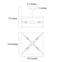 Omayanizeny 4-Light Mini Wood Semi-Flush-Mount Light