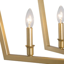 Falkowitz 8-Light 38" Modern Light-Gold Chandelier, Rectangle