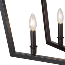 Barry 8-Light 38" Modern Matte Black Chandelier, Rectangle