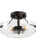 Squash 3-Light Mini Black Semi-Flush-Mount Light