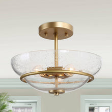 Tethysia 3-Light Mini Gold Semi-Flush-Mount Light