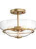 Tethysia 3-Light Mini Gold Semi-Flush-Mount Light