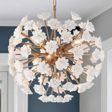 Arianiser 6-Light 18.5" Modern Art Gold Chandelier, Ceramic Globe