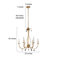 Zirndorfer 6-Light Medium Gold Crystal Chandelier