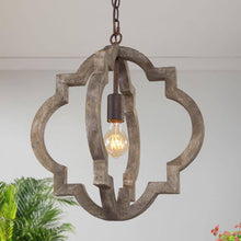 Adrammelech 1-Light 16" Wood Farmhouse Quatrefoil Pendant Light Fixtures