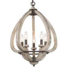 5-Light Small Wood Chandelier