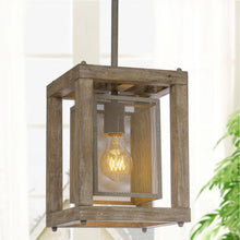 Fluorite 1-Light 8" Wood Farmhouse Pendant Light Fixtures