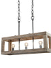 SOLO 3-Light 21-in Wood Farmhouse Rectangle Kitchen Island Light