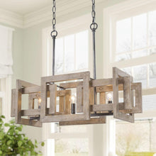 3-Light 22-in Wood Farmhouse Rectangle Kitchen Island Light