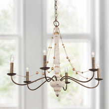 Defmogind 6-Light 31" French Country White Chandelier, Candlestick