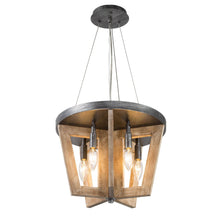 5-Light Small Wood Semi-Flush-Mount Light