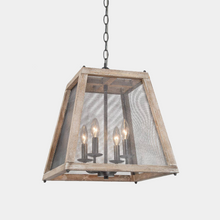 4-Light 15.5" Wood Chandelier