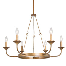 6-Light 27.5" Modern Gold Chandelier, Candlestick