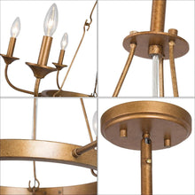 6-Light 27.5" Modern Gold Chandelier, Candlestick