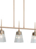 Dendrophylax 3-Light 24-in Gold Modern Linear Kitchen Island Light with Seeded Glass