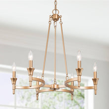 Adonis 6-Light 25" Modern Gold Chandelier, Metal Candlestick