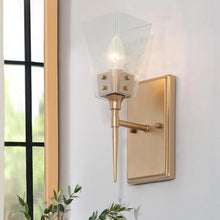 Dendrophylax 1-Light Modern Gold Seeded Glass Indoor Wall Sconce