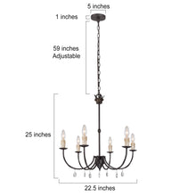 Peresalem 6-Light Medium Wood Chandelier