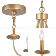 Falkowitz 6-Light 28" Modern Gold Chandelier, Candlesticks