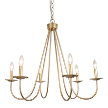 Barry 6-Light 28" Modern Gold Chandelier, Candlestick