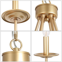 Barry 6-Light 28" Modern Gold Chandelier, Candlestick