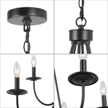 Barry 6-Light 27" Modern Matte Black Chandelier, Candlesticks