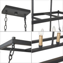 5-Light 30-in Black&Gold Industrial Rectangle Kitchen Island Light