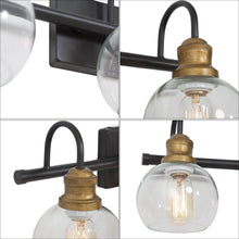 Whiting 3-Light Black and Gold Vanity Light