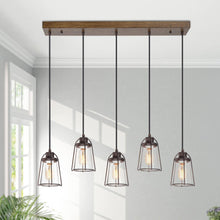 Anasipia 5-Light 29-in Wood Farmhouse Cluster Kitchen Island Light