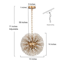 Porgy 6-Light 14" Modern Gold Crystal Chandelier, Globe