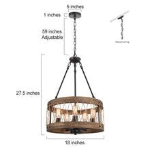 Eriogonum 5-Light Small Wood Chandelier