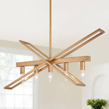 Sorostaric 5-Light 26"Modern Minimalist Gold Chandelier, Geometric