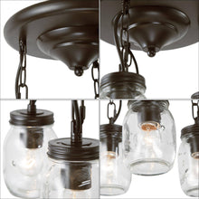 Squash 3-Light Mini Black Semi-Flush-Mount Light