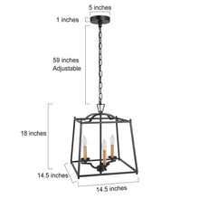 Cemithersia 3-Light 14.5" Minimalist Black Chandelier, Metal Frame